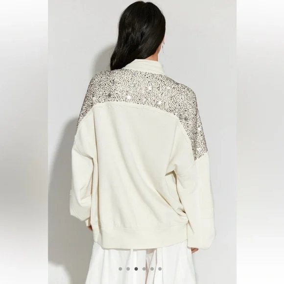 Free People Sparkle Sweatshirt Jacket - Size M/S/XS - Picture 2 of 9